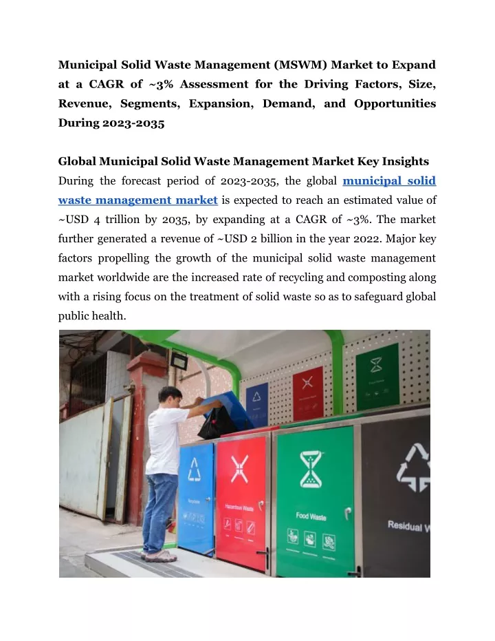 municipal solid waste management mswm market