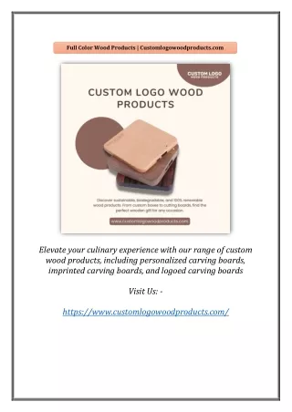 Full Color Wood Products | Customlogowoodproducts.com