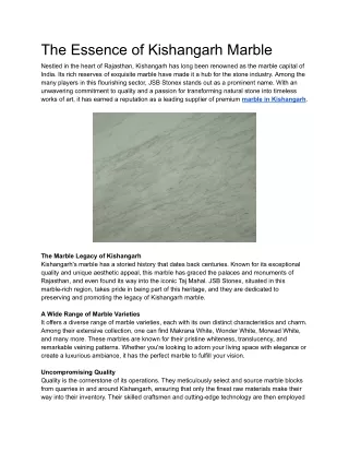 The Essence of Kishangarh Marble