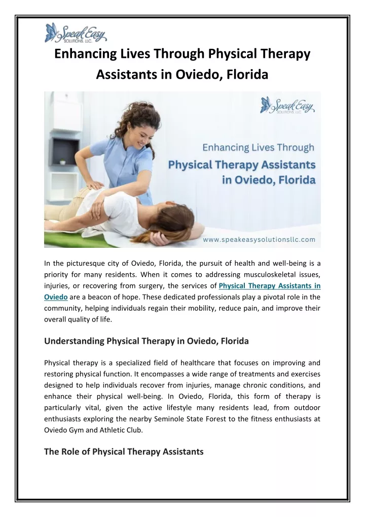 enhancing lives through physical therapy