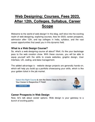 Web Designing_ Courses, Fees 2023, After 12th, Colleges, Syllabus, Career Scope