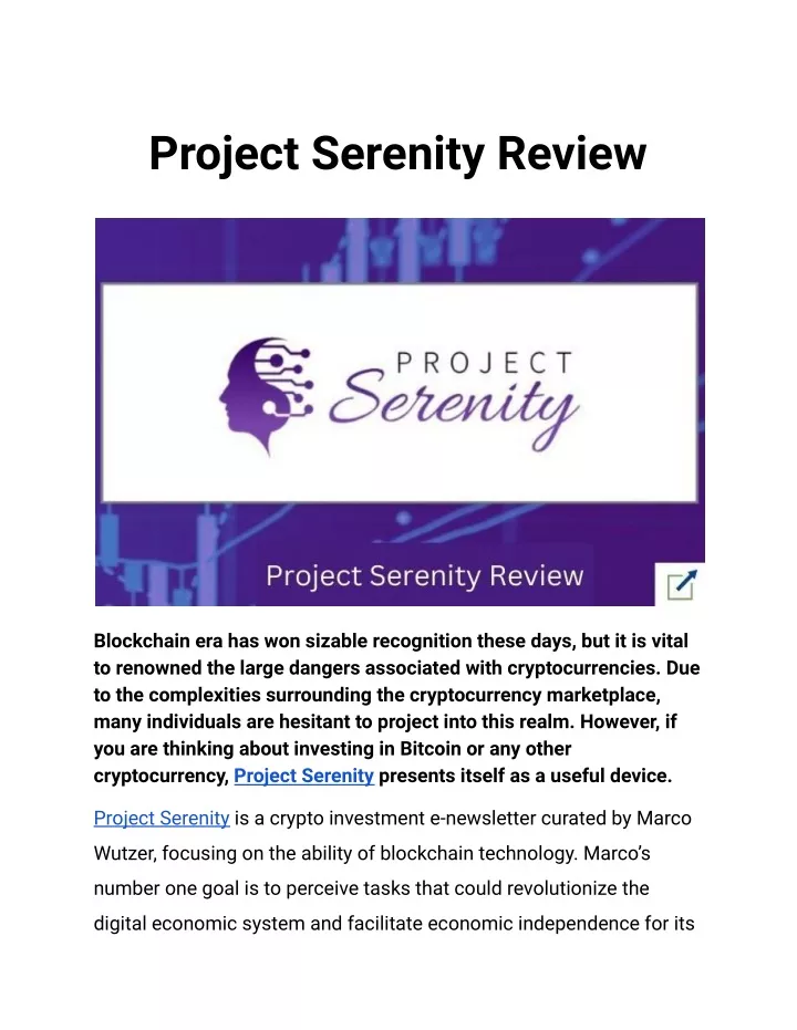project serenity review