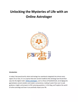 Unlocking the Mysteries of Life with an Online Astrologer