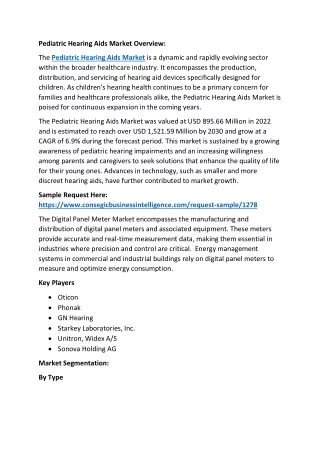 pediatric hearing aids market overview