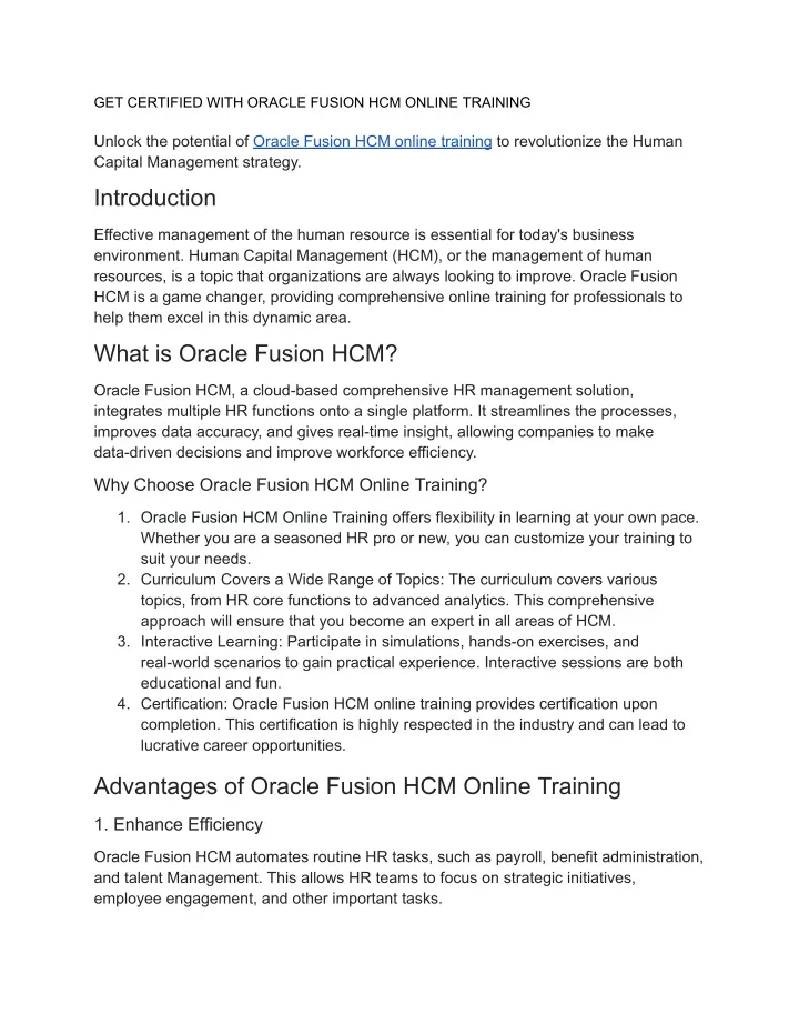 get certified with oracle fusion hcm online