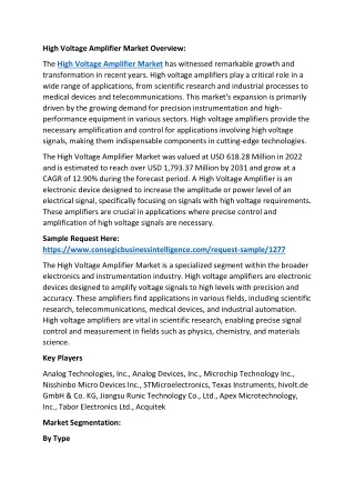 high voltage amplifier market overview