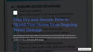 Stay Dry and Secure How to Shield Your Home from Ongoing Water Damage