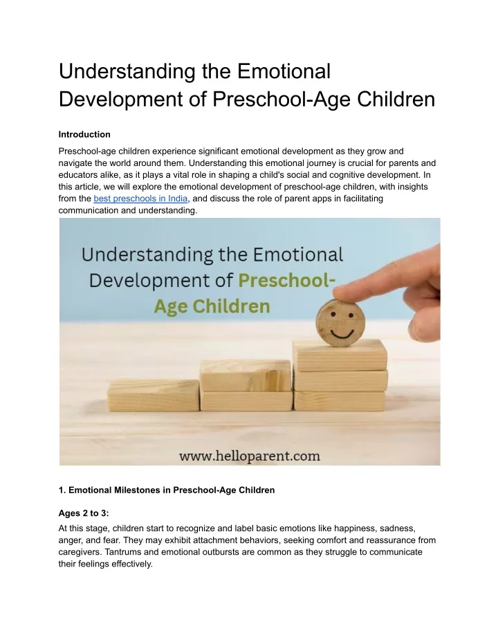 understanding the emotional development