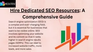 Hire Dedicated SEO Resources | A Comprehensive Guide