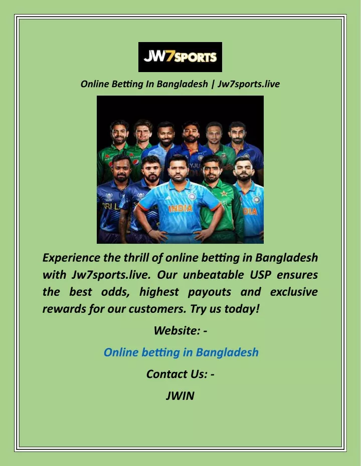 online betting in bangladesh jw7sports live