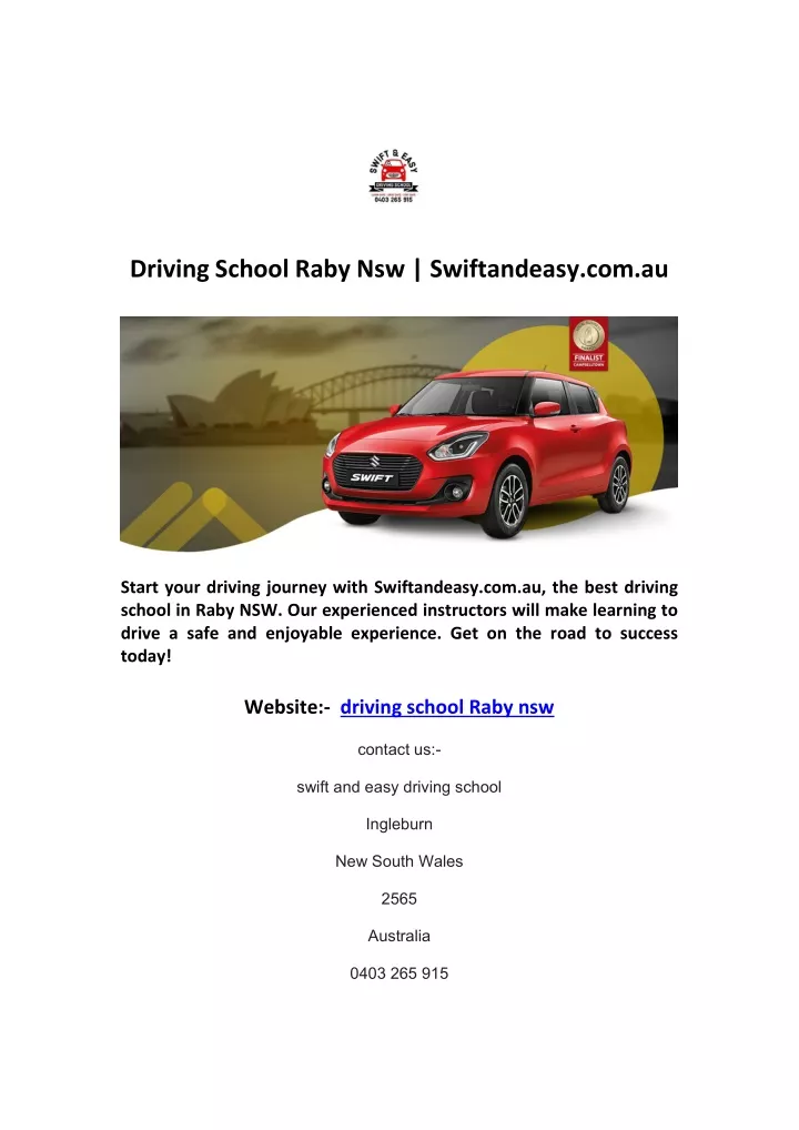 driving school raby nsw swiftandeasy com au