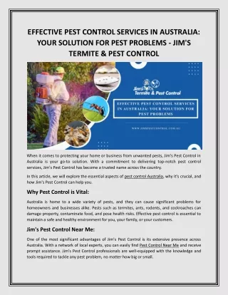 effective pest control services in australia your