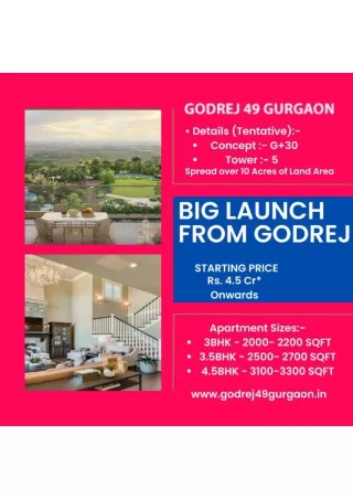 Godrej Sector 49 Gurgaon – A Ultra Luxury Apartment Away from Flat