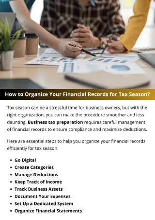 How to Organize Your Financial Records for Tax Season?