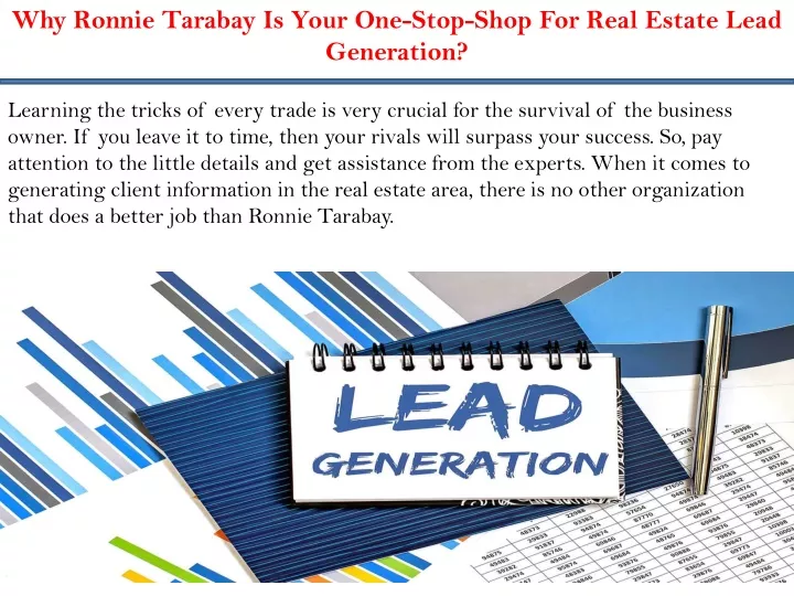 why ronnie tarabay is your one stop shop for real