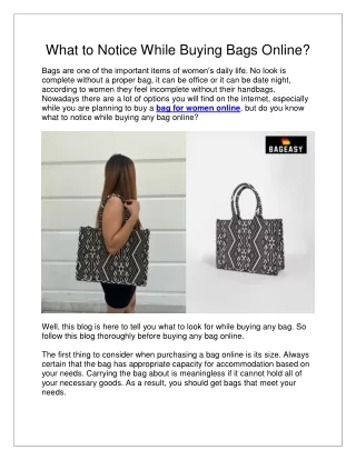 What to Notice While Buying Bags Online