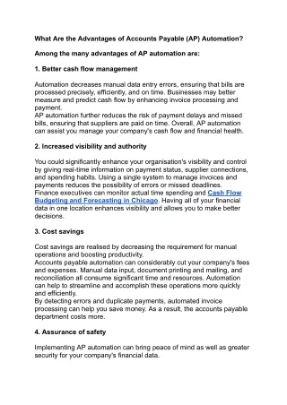 what are the advantages of accounts payable