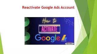 Reactivate Google Ads Account