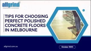 Tips For Choosing Perfect Polished Concrete Floors In Melbourne