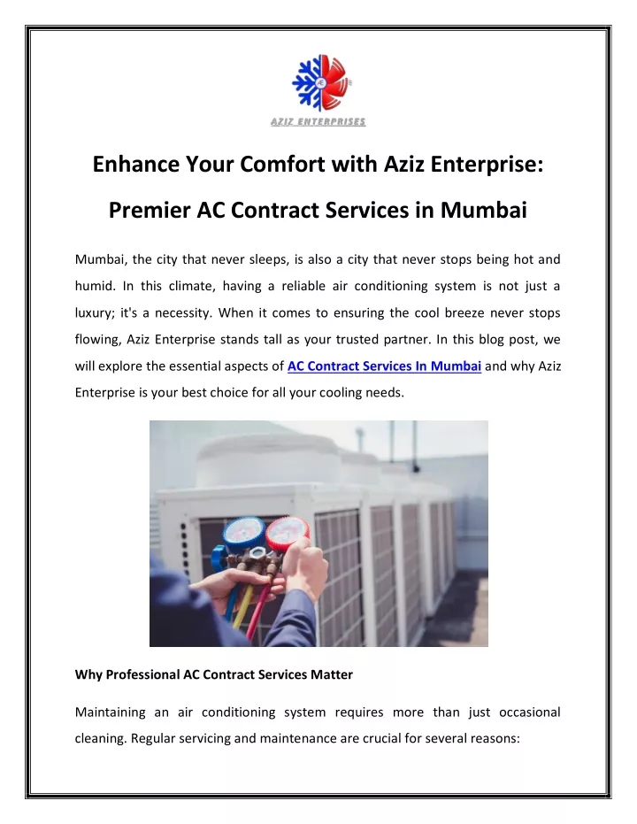 enhance your comfort with aziz enterprise