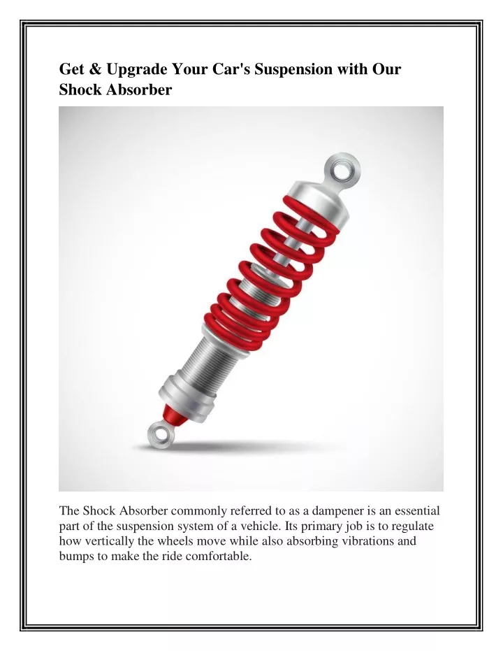 get upgrade your car s suspension with our shock