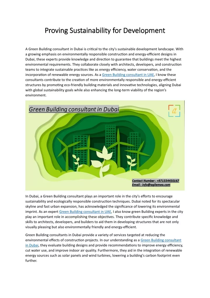 proving sustainability proving sustainability for