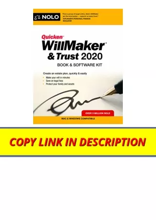 PDF read online Quicken Willmaker and Trust 2020 Book and Software Kit unlimited