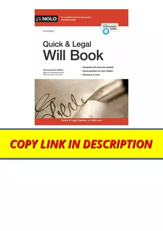 Ebook download Quick and Legal Will Book unlimited