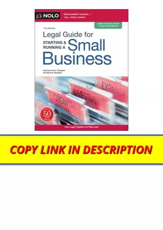 Download PDF Legal Guide for Starting and Running a Small Business Nolo full