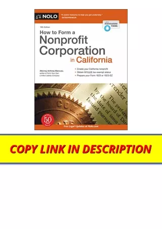 Kindle online PDF How to Form a Nonprofit Corporation in California full