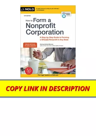 Ebook download How to Form a Nonprofit Corporation National Edition A Step by St