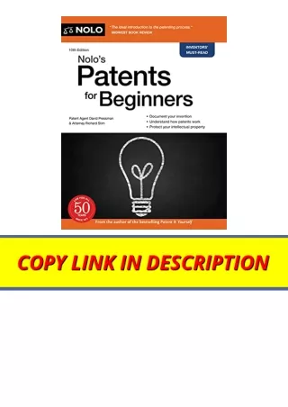 Ebook download Nolos Patents for Beginners free acces