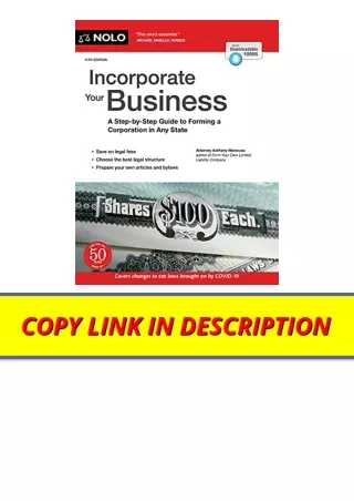 PDF read online Incorporate Your Business A Step by Step Guide to Forming a Corp