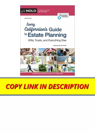 Download PDF Every Californians Guide To Estate Planning Wills Trust and Everyth