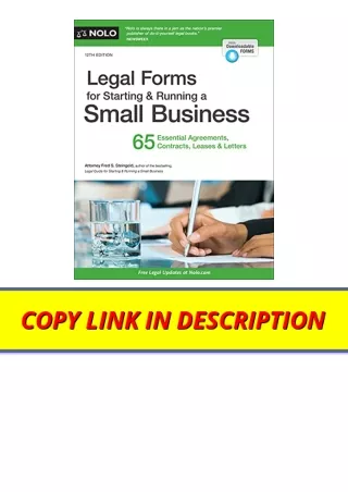 Download PDF Legal Forms for Starting and Running a Small Business 65 Essential