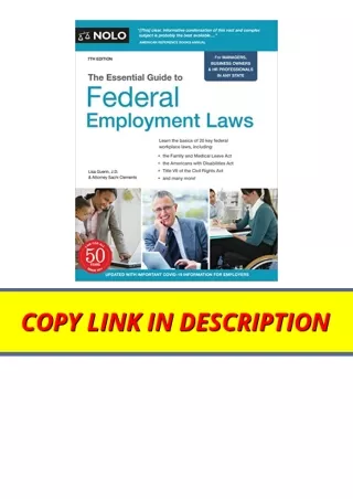 PDF read online Essential Guide to Federal Employment Laws The full