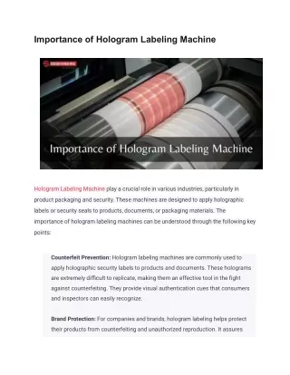 Importance of Hologram Labeling Machine (1)