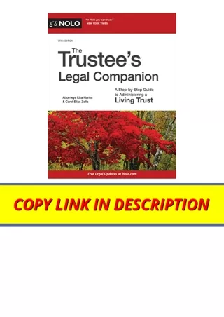 Ebook download Trustees Legal Companion The A Step by Step Guide to Administerin