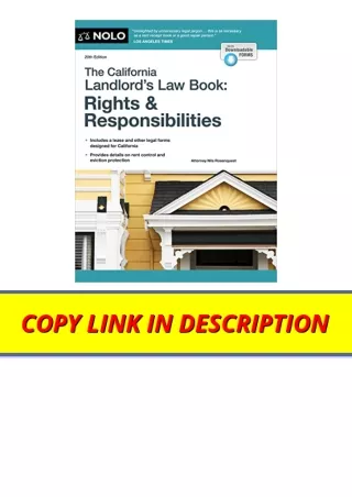 Download PDF California Landlords Law Book The Rights and Responsibilities Calif