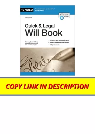 Ebook download Quick and Legal Will Book Quick and Legal Will Books for android