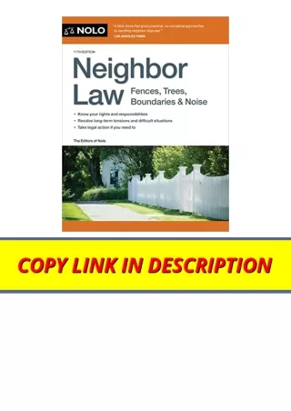 PDF read online Neighbor Law Fences Trees Boundaries and Noise for ipad