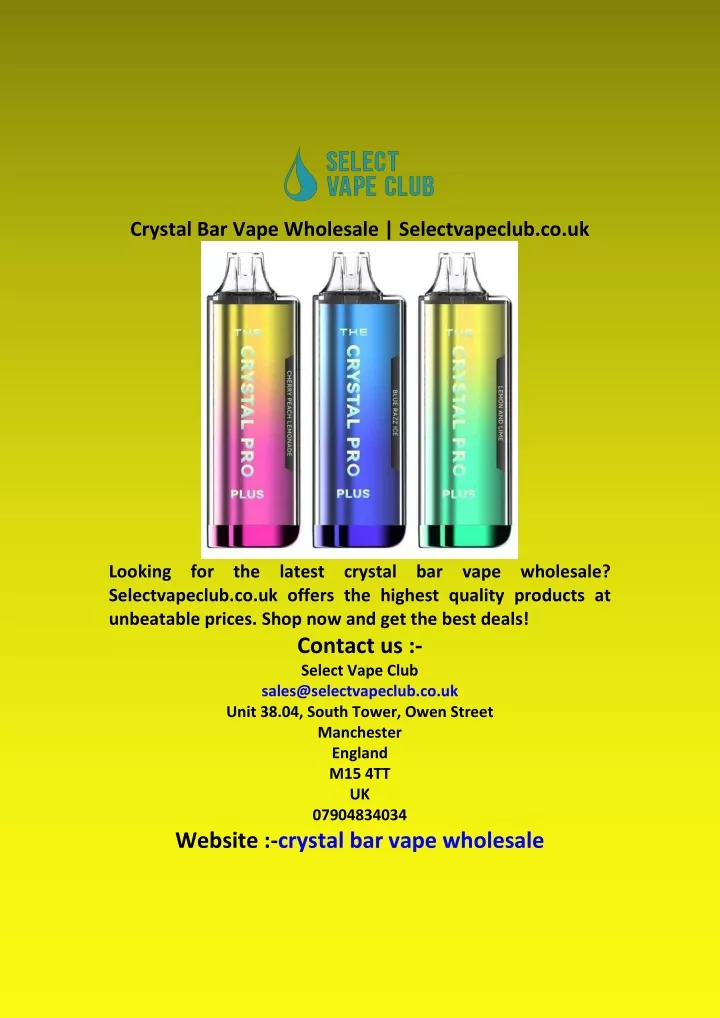 crystal bar vape wholesale selectvapeclub co uk