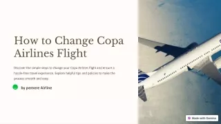 How to change copa Airlines Flight