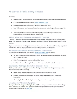an overview of florida identity theft laws