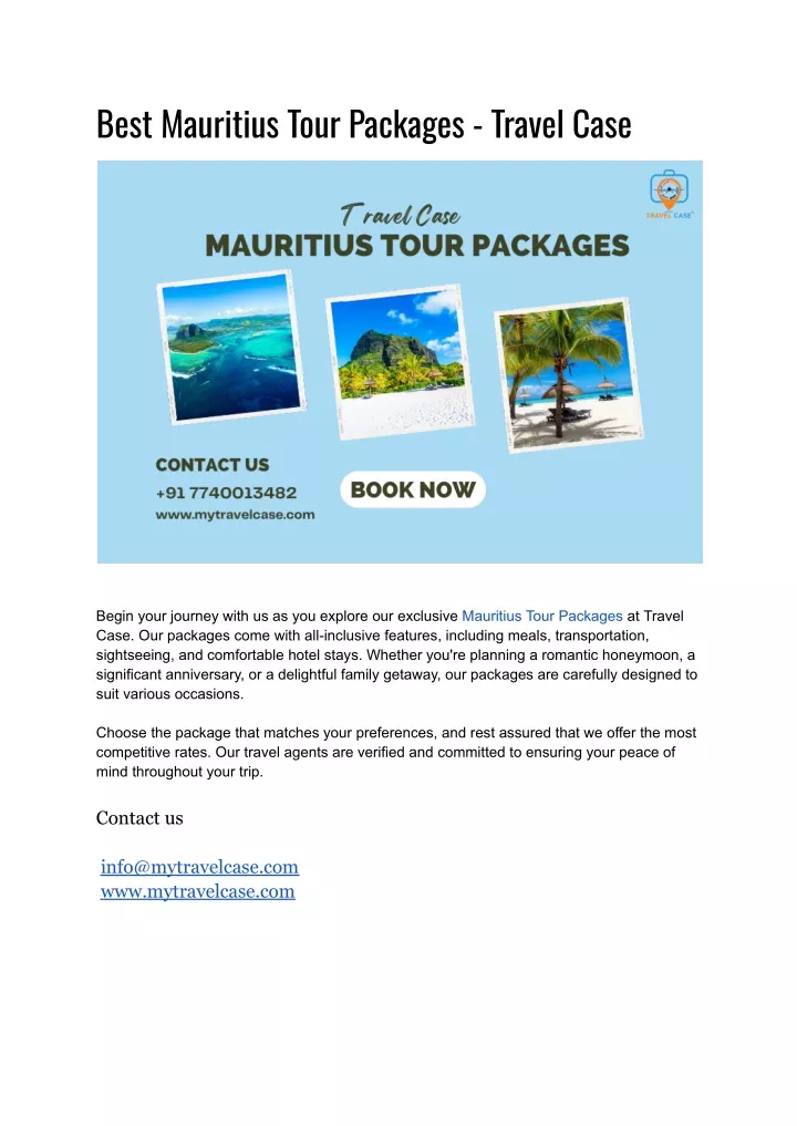 best mauritius tour packages travel case