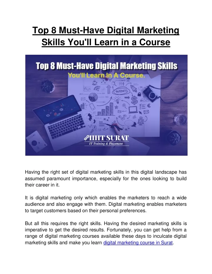 top 8 must have digital marketing skills