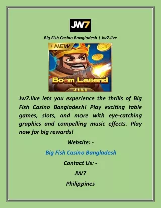 Big Fish Casino Bangladesh  Jw7.live
