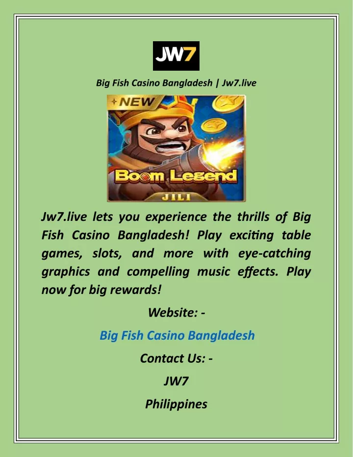 big fish casino bangladesh jw7 live