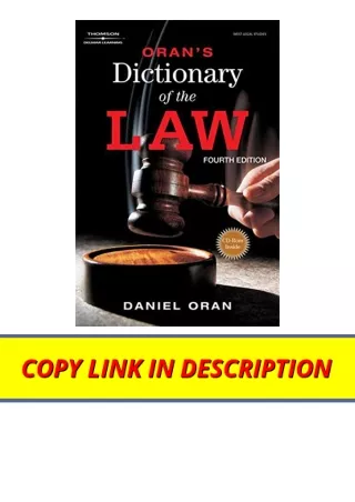 Kindle online PDF Orans Dictionary of the Law full
