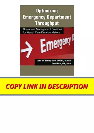 Download PDF Optimizing Emergency Department Throughput Operations Management So